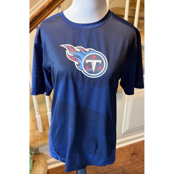 Majestic Other - Majestic Tennessee Titans Mens Small Navy Blue CoolBase NFL Logo T-Shirt